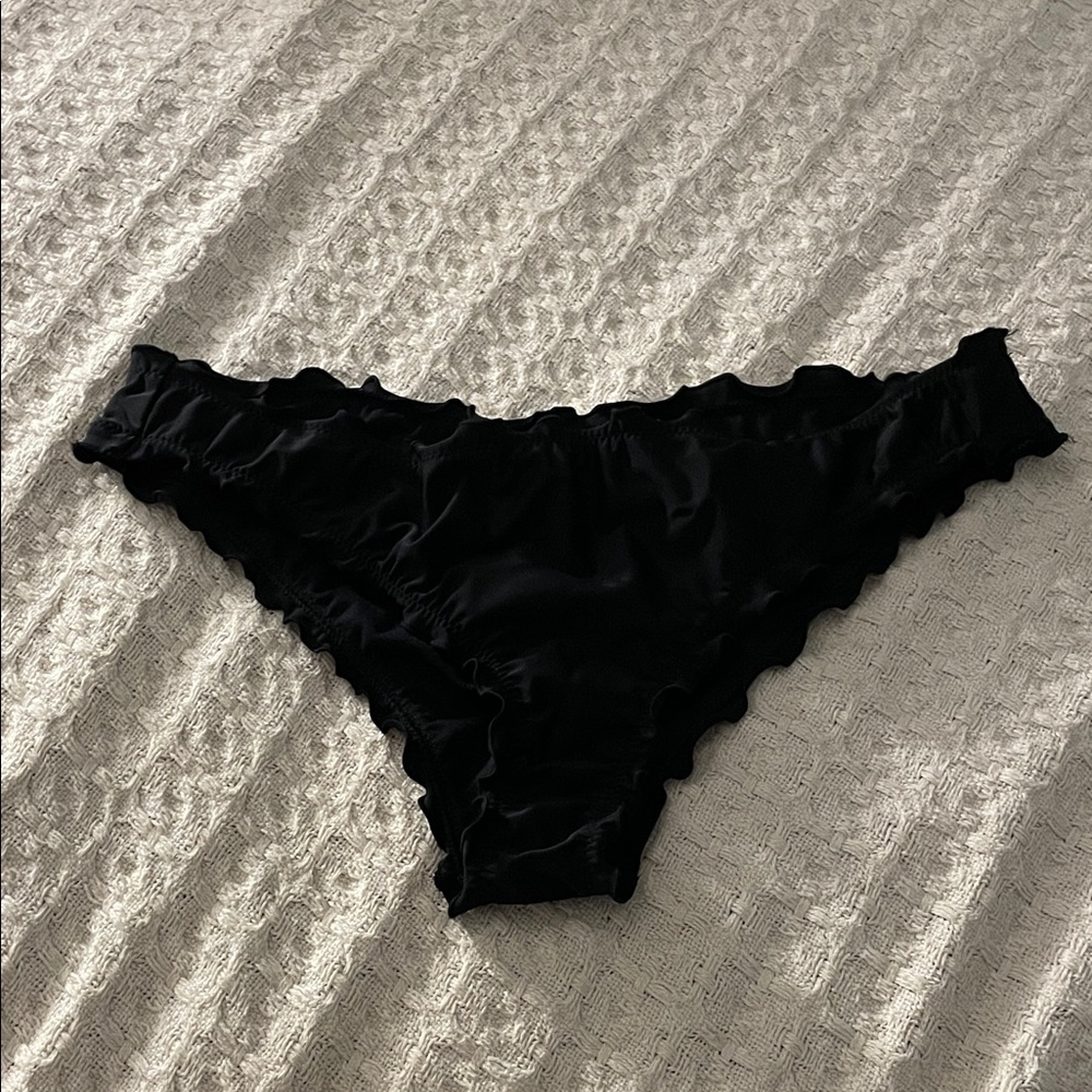 Black Ruffled Bikini Bottom